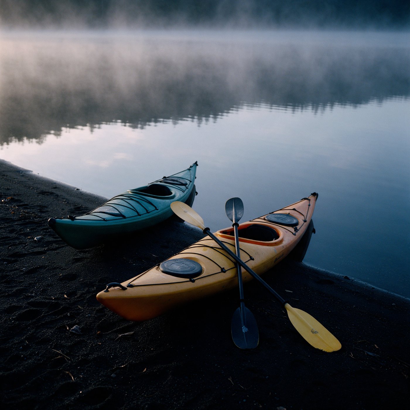 Kayak on a calm lake